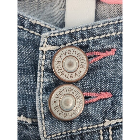 Womens Denim Shorts Sz 20 Embroidery Stacked Waist Light Wash High Waist - Picture 8 of 13